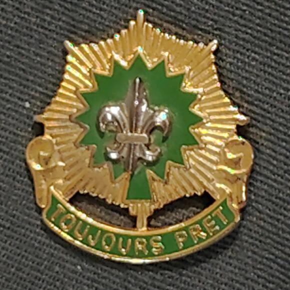 Vtg 1987 AG344 Garrison Cap. 6-5/8, 2nd Cavalry Regiment, Green Dragoons DUI Pin - Picture 3 of 5